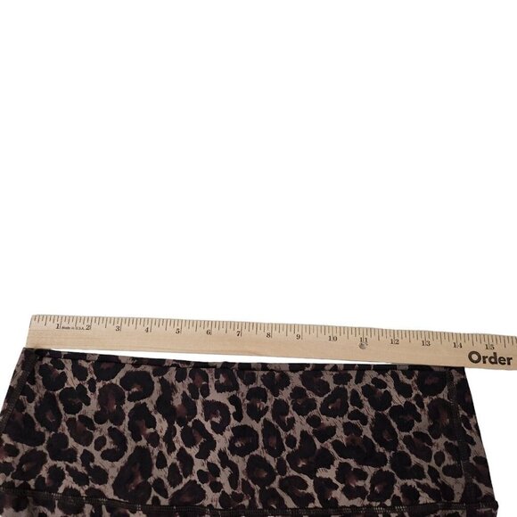 Varley Leggings Womens Large Luna Tort Leopard Print‎ Brown Dry Wick Athleisure - Picture 8 of 10